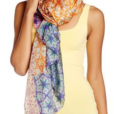 Accesorii Femei Italca Haboutai Silk Scarf ORANGE MULTI