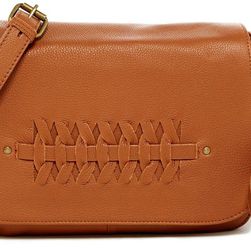 Lucky Brand Leather Kingston Flap Crossbody TOBACCO