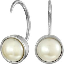 Marc Jacobs Small Pearl Hook Earrings Cream/Antique Silver