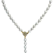 Cole Haan 12K Gold Plated Drama 9-10mm Freshwater Pearl Y-Drop Necklace GOLDT