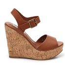 Incaltaminte Femei Steve Madden Eda Wedge Sandal Cognac