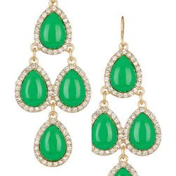 Bijuterii Femei Natasha Accessories Crystal Framed Chandelier Earrings GREEN