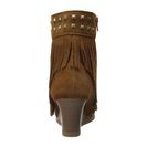 Incaltaminte Femei Minnetonka Mid Calf Inside Zip amp Studs Dusty Brown