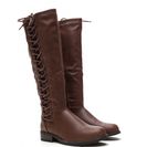 Incaltaminte Femei CheapChic Laced The Test Faux Leather Boots Brown