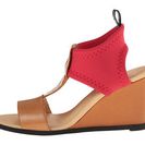 Incaltaminte Femei MM6 Maison Martin Margiela T-Strap Leather Wedges CamelRedBlack