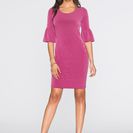 Rochie din jerse cu mâneci tip clopot 