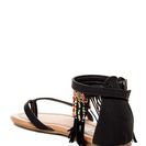Incaltaminte Femei Nature Breeze Celine Beaded Fringe Sandal BLACK PU