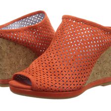 Johnston & Murphy Meagan Slide Firebird Orange Kid Suede