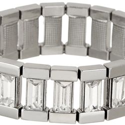 Natasha Accessories Crystal Bar Bracelet SILVER