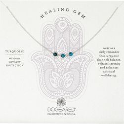 Dogeared Triple Healing Gem Turquoise Necklace Sterling Silver