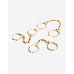 Bijuterii Femei CheapChic Love Link 3pc Ring Set Met Gold