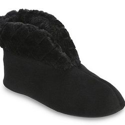 Incaltaminte Femei Dearfoams Velour Bootie Slipper Black