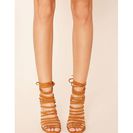 Incaltaminte Femei Forever21 Caged Faux Suede Heels Tan