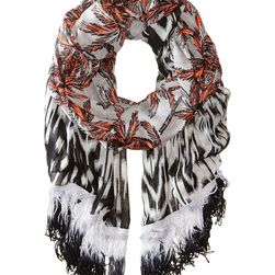 Steve Madden Ikat Border Palm Trees Day Wrap Silver