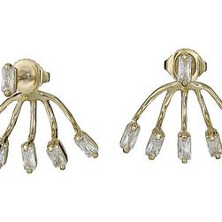 Bijuterii Femei Vince Camuto Crystal Baguettes Front Back Earrings GoldCrystal CZ