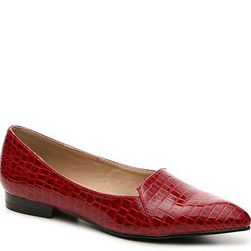 Incaltaminte Femei Bellini Flora Flat Red Crocodile Faux Patent Leather
