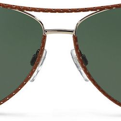 Ralph Lauren Automotive Leather Sunglasses Solid Green