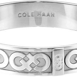 Cole Haan Logo Metal Bangle Bracelet Light Rhodium