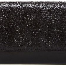 Hobo Vintage Sadie Trifold Leather Wallet EMBOSSED BLACK