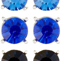 Natasha Accessories Stone Stud Earrings Set SHADES OF BLUES