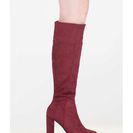 Incaltaminte Femei CheapChic Fierce Style Chunky Faux Suede Boots Burgundy