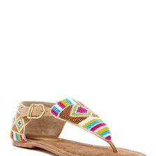Incaltaminte Femei Matisse Gulf Beaded Sandal NATURAL LEATHER