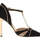 Incaltaminte Femei Diane Von Furstenberg Baylee Black Kid SuedeGold Metallic Nappa