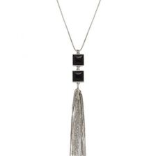 Bijuterii Femei Forever21 Faux Stone Geo Necklace Silverblack