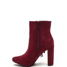 Incaltaminte Femei CheapChic Fringe-off Chunky Faux Suede Booties Berry