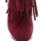 Incaltaminte Femei CheapChic Focus On Fringe Faux Suede Booties Berry