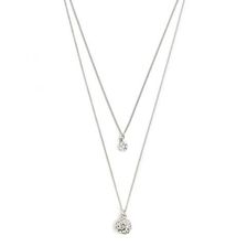 Bijuterii Femei Forever21 Tiered Rhinestone Necklace Silverclear