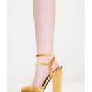 Incaltaminte Femei CheapChic 90s Baby Velvet Platform Chunky Heels Mustard
