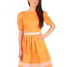 Rochie oranj, cu maneca scurta, Amazing, RVL