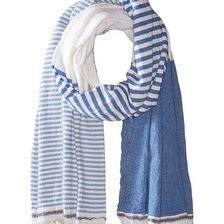 Accesorii Femei Scotch Soda Structured Scarf with Short Fringes BlueWhite