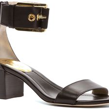 Michael Kors Calder Open Toe Pump Black Leather