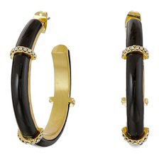 Karen Kane Wonderland Hoop Earrings Black