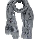 Accesorii Femei Saachi Grey Wool Simply Striped Sequins Wrap No Color