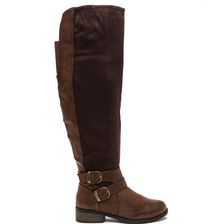 Incaltaminte Femei CheapChic Tall Tales Strappy Mixed Media Boots Brown