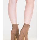 Incaltaminte Femei CheapChic It Factor Lace-up Block Heel Booties Taupe