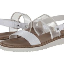 Cole Haan Capri Sandal White Patent/Croc Embossed