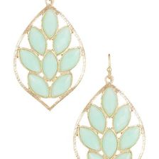 Bijuterii Femei Natasha Accessories Faceted Leaf Dangle Earrings GREEN