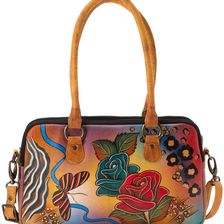 Anuschka Handbags Large Multi Compartment Satchel Rose Safari