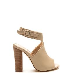 Incaltaminte Femei CheapChic Fashionista Faux Leather Heels Beige