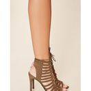 Incaltaminte Femei Forever21 Caged Faux Suede Heels Olive