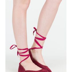 Incaltaminte Femei CheapChic Tie You Over Faux Suede Lace-up Flats Burgundy