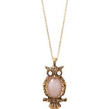 Bijuterii Femei Forever21 Faux Stone Owl Necklace Antique goldblush