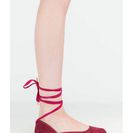 Incaltaminte Femei CheapChic Tie You Over Faux Suede Lace-up Flats Burgundy