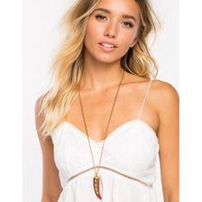 Bijuterii Femei CheapChic Boho Horn Pendant Necklace Red