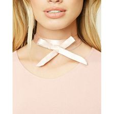 Bijuterii Femei Forever21 Satin Bow Choker Dusty pink