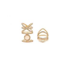 Bijuterii Femei Forever21 Rhinestone Cutout Ring Set Goldblush